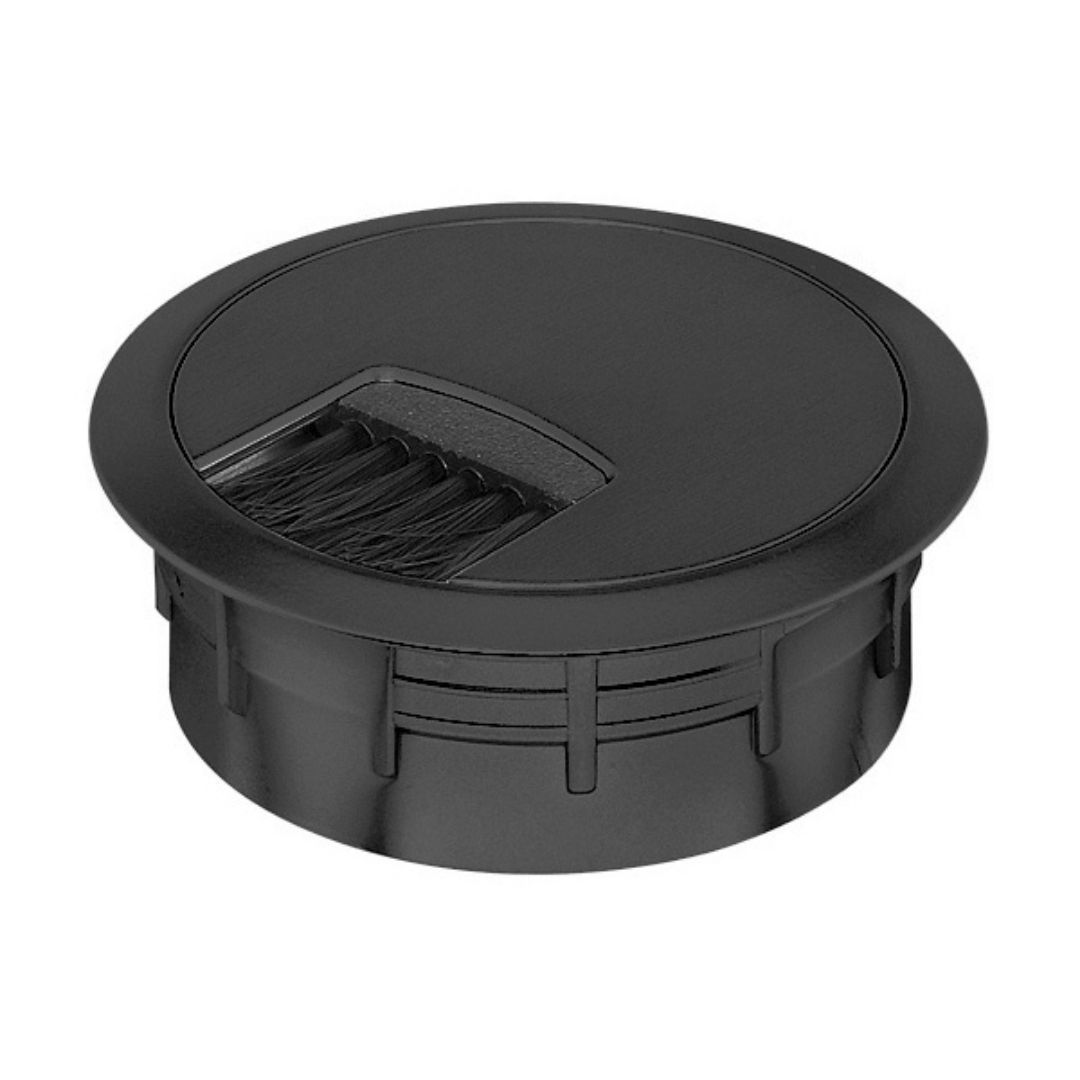 Hafele Cavo Plastik Fırçalı Kablo Kapağı Ø80mm, Mat Siyah Renk