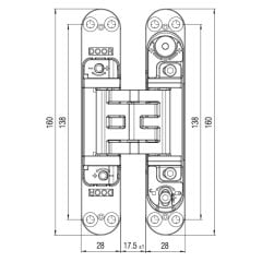 Hafele Cdh 80S Gizli Menteşe, Antik Bronz Renk