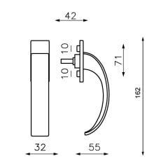 Hafele Arc Pencere Kolu, Mat Krom Renk