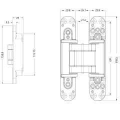 Soho Gizli Menteşe SH-3D-160 Ayarlı 100 Kg Antik Bronz