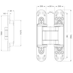 Soho Gizli Menteşe SH-3D-160 Ayarlı 100 Kg Mat Sarı