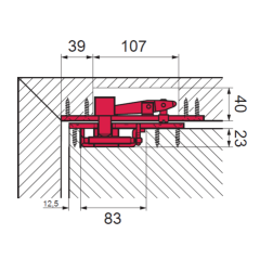 Hafele Pivot Kol Seti Çelik 1200mm