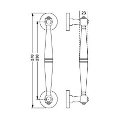 Hafele Çekme Kol Bien 230mm Parlak Pirinç