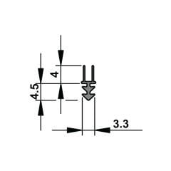 Hafele Yangın Fitili 3,5X10X2100mm Gri Renk