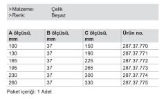 Hafele Sabit Konsol 205x36.5x253mm, Beyaz Renk