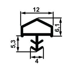 Hafele F05 Ortadan Basan Çatı Tipi Kapı Fitili 12mm, Mat Beyaz Renk