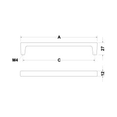 Hafele Mobilya Kulpu H2125 Mat 160mm Mat Paslanmaz Çelik