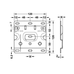 Hafele Heavy Montaj Plakası Vidalı Galvaniz 120mm