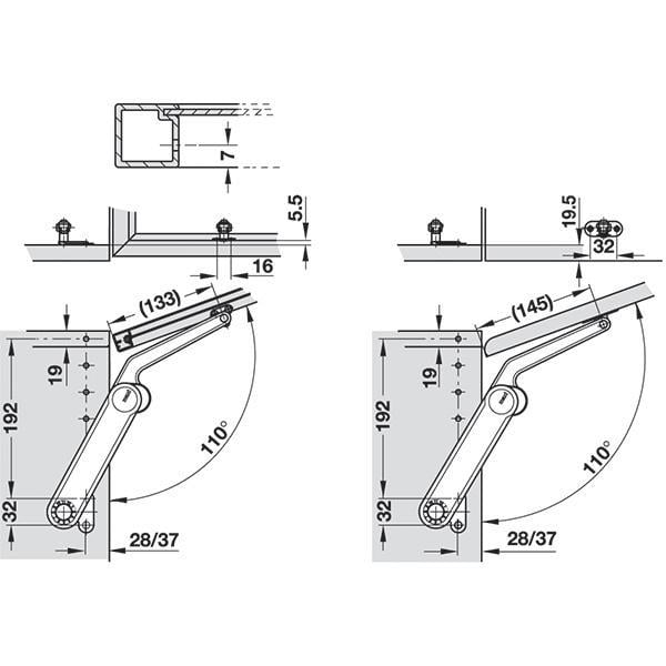 Hafele Maxi Makas Seti B 37mm, Nikel Renk