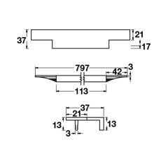 Hafele Profil Kulp Stairway II 747 mm Paslanmaz Çelik