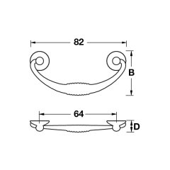 Hafele Sarkaç Kulp Drop 64mm Antik Bronz