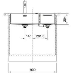 Franke Çelik Eviye Box Center BWX 220-54-27 1,5 Gözlü Tezgah Üstü ve Tezgaha Sıfır
