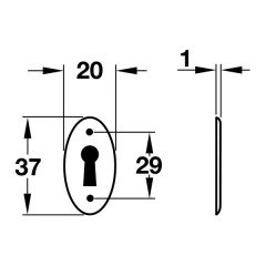 Hafele Anahtar Rozeti Pirinç Parlak Altın Renkli 20x37mm