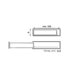 Hafele Neva Plus Şişelik 150mm Sol Yönlü Gümüş Gri Renk