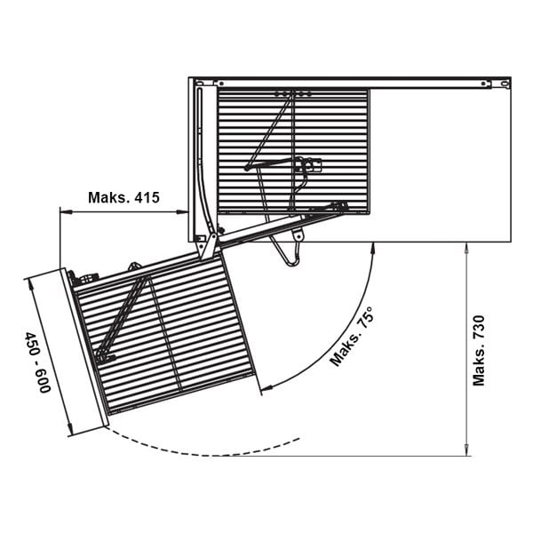 Hafele Magıc Corner Set,A.Clas.Güm.Gri, Sağ