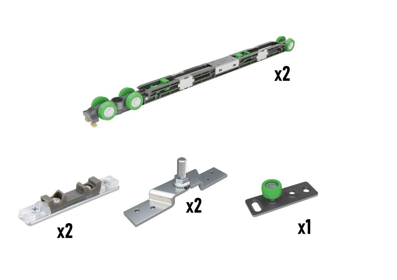 Spaceship 5 - Sağ Sol Frenli Kapı Sürgü Sistemi 60-80kg (Min 790mm)