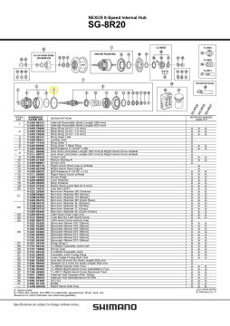 Shimano Nexus SG-8R20 Kafes Bilye O - 3/16'' x 26 - Y34R98030
