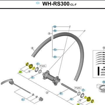 Shimano WH-RS20/RS31/RS61/RS300 Yol Bisikleti Ön Mil Kilit Somun Seti
