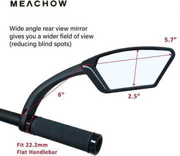 Meachow ME-002BR Sağ Bisiklet Aynası Kelepçe Montaj Mavi Lens