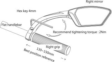 Meachow ME-002BR Sağ Bisiklet Aynası Kelepçe Montaj Mavi Lens