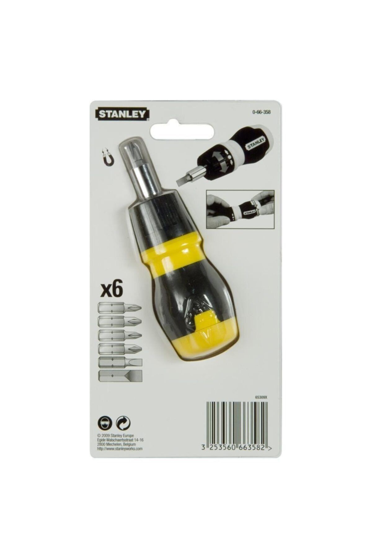 STANLEY 0-66-358 6 Parça Cırcırlı Topaç Tornavida Seti