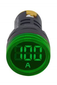 Pano Tipi Dijital Ampermetre | 22mm Ø | 100A | Ledli | Yeşil