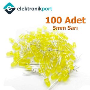 Led 5mm Sarı Difused 100 Adet