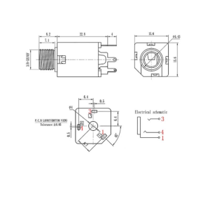 6.35mm Elektro Gitar Ses Soketi Dişi 3 Pin  (PJ-612A)