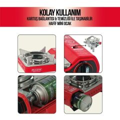 Orcamp Mini Çantalı Kamp Ocağı (Kırmızı)