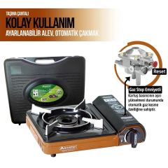 ORCAMP Tekli Portatif Kamp Ocak Gaz Stop Emniyetli TURUNCU