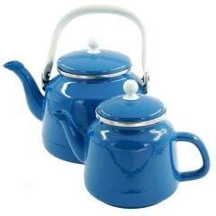 ORCAMP Retro Emaye Çaydanlık Demlik Takım