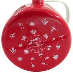 ORCAMP Retro Emaye Çaydanlık Demlik Takım Kırmızı