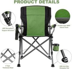 Madfox Roxy Katlanır Kamp Sandalyesi YEŞİL-SİYAH