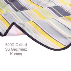 Madfox Skyloft Su Gecirmez Piknik Kamp Örtüsü MAVİ STRİPE