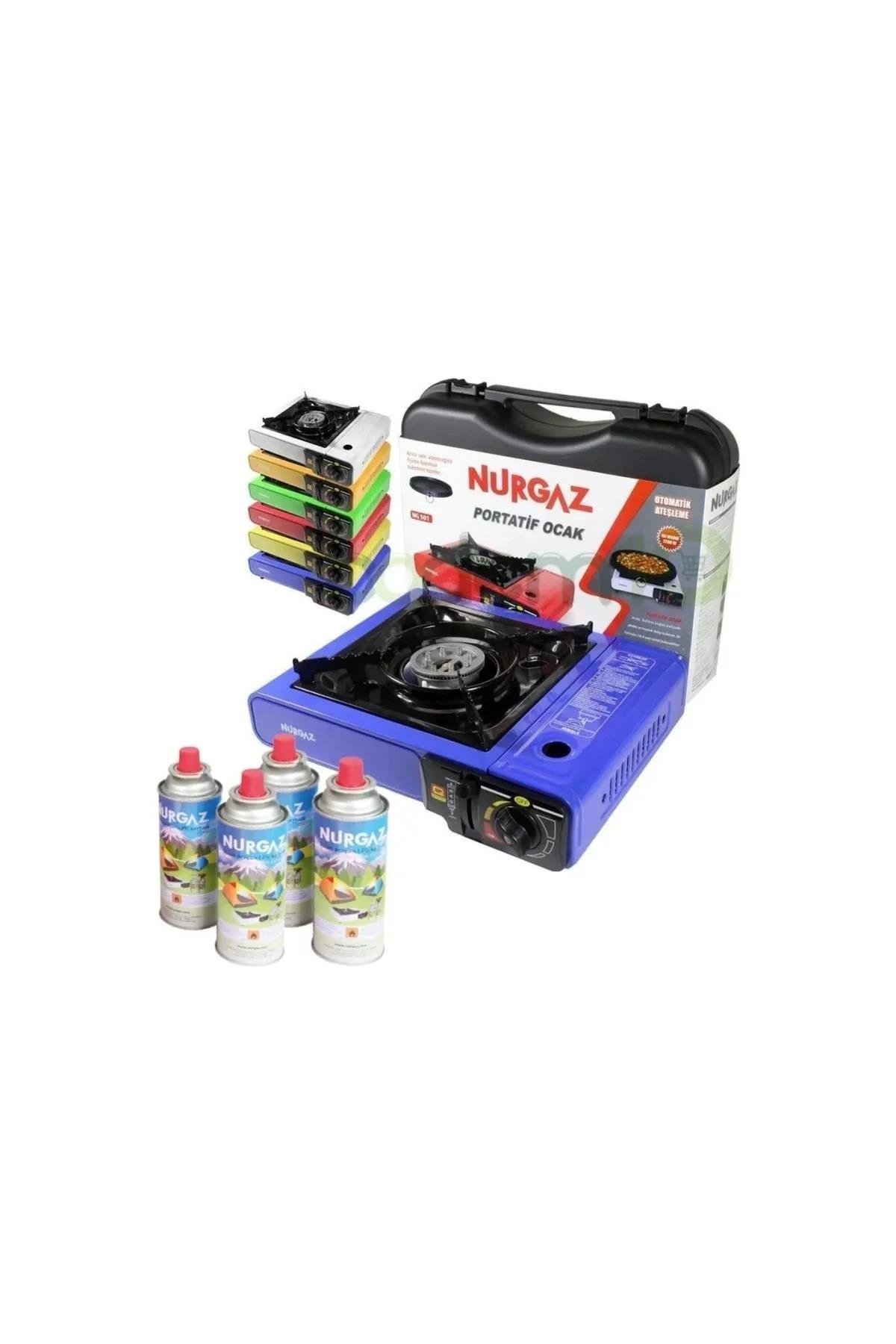 Nurgaz Ng 501 Tekli Portatif Siyah Ocak + 4 Adet Kartuş