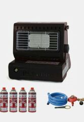 Big Fire Maxi Portatif Kamp Sobası SİYAH 4 ADET 227 KARTUŞ VE HORTUM DEDANTÖR SETİ