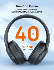 TAOTRONICS TT-BH1121 Kulaküstü Bluetooth Kulaklık Siyah