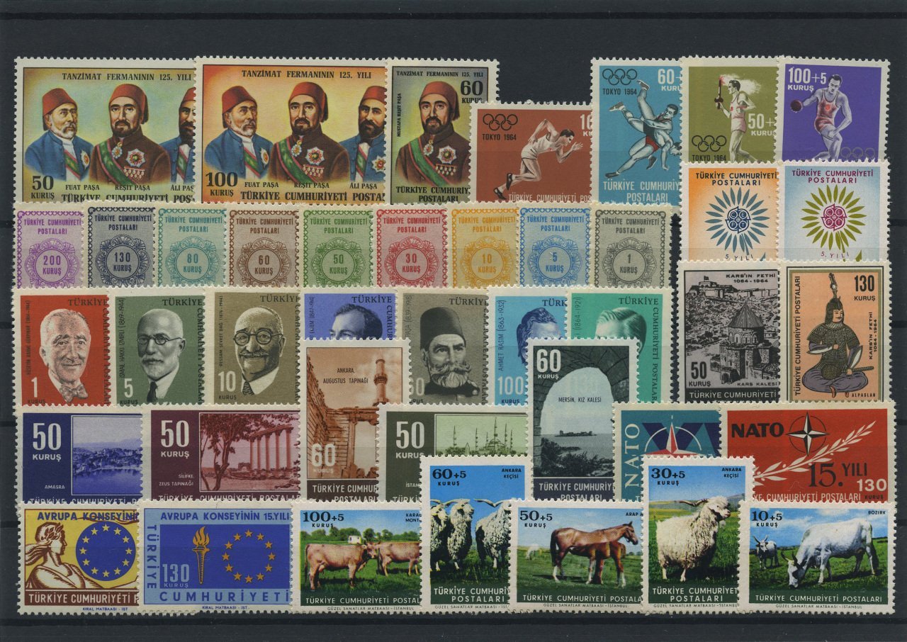 Türkiye Cumhuriyeti Pul Koleksiyonu - 1964 Yıl Seti