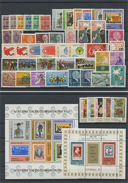 Türkiye Cumhuriyeti Pul Koleksiyonu - 1981 Yıl Seti