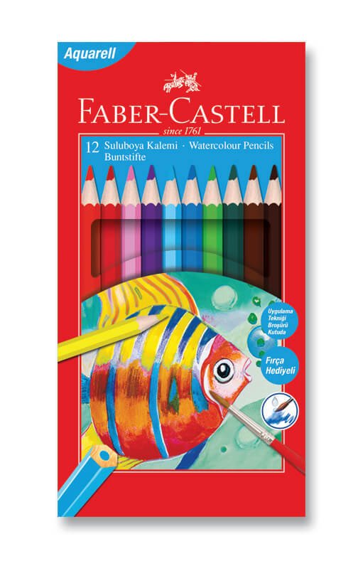 Faber Castell Aquarell Boya Kalemi, 12 Renk(Karton Kutu)