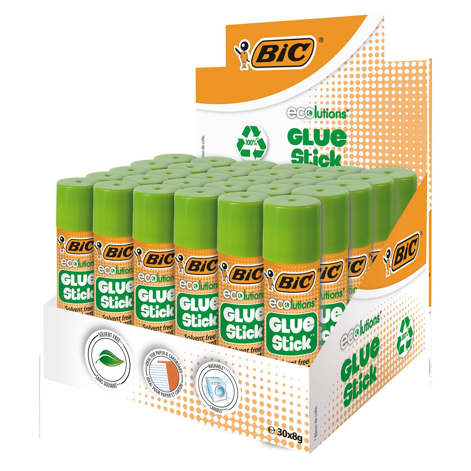 Bic Eco Glue Stıck, 30'lu Kutu, 8 gr