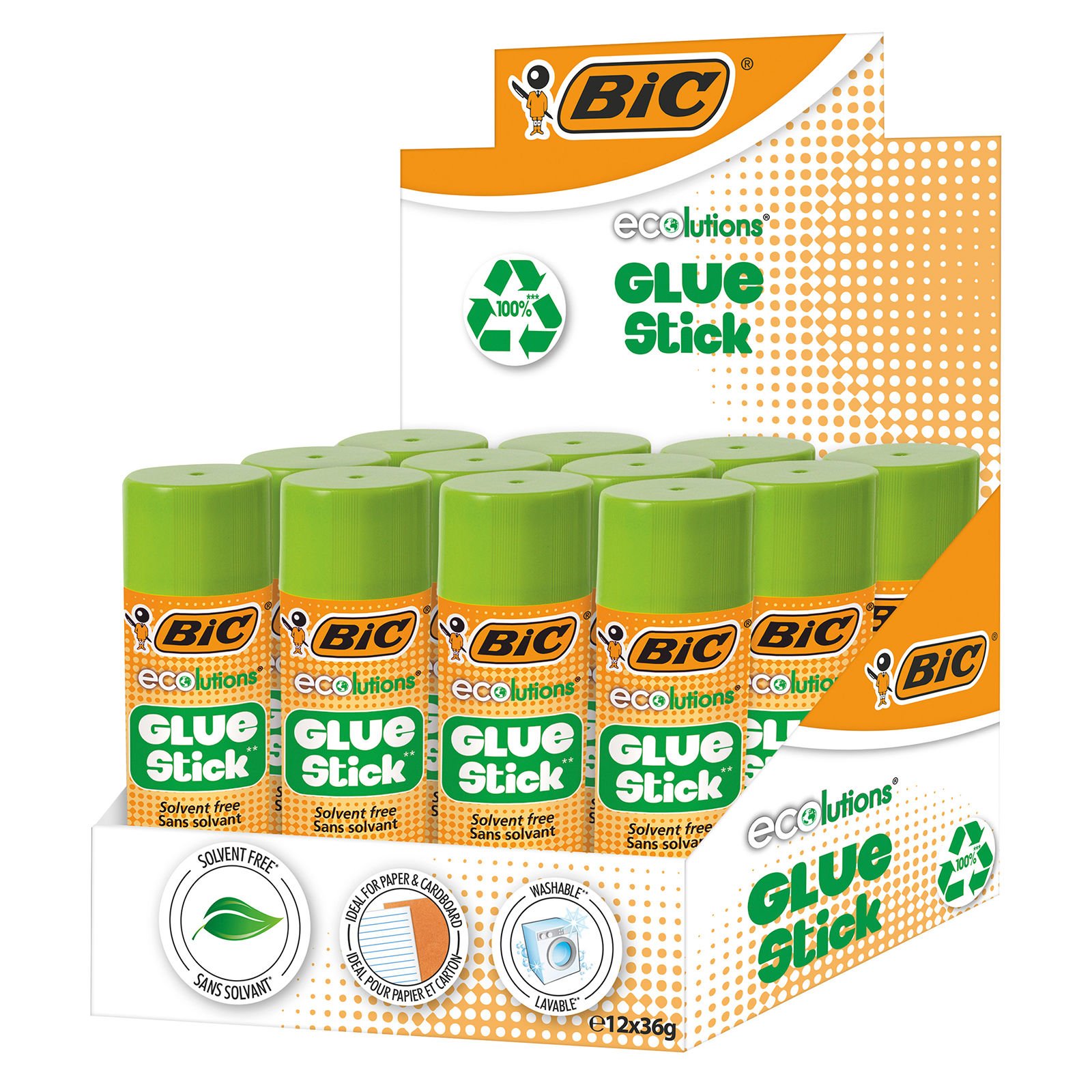 Bic Eco Glue Stıck, 12'li Kutu, 36 gr