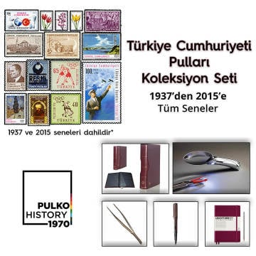 PULKO HistorY 1970 DEV Koleksiyon Senede Bir Gelir, Belkide Gelmez, Sınırlı Stokta 1937'den 2015'e Türkiye Cumhuriyeti Pulları
