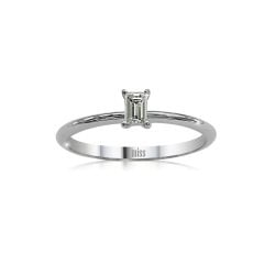 Baget Kesim Tektaş Pırlanta Yüzük - 0,21 F Renk 14 Ayar