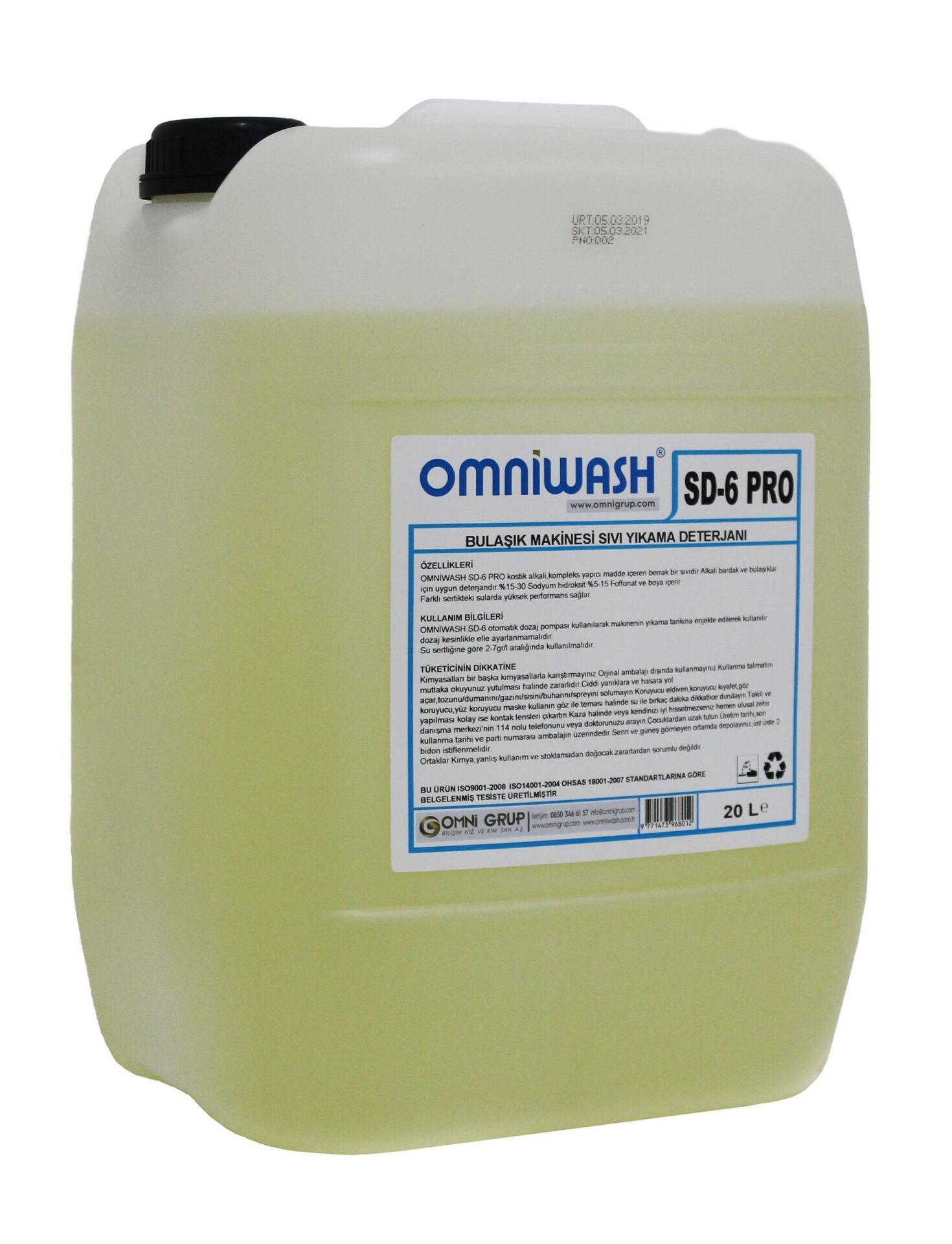 Omniwash SD-6 Pro 23,3 Kg Endüstriyel Bulaşık Makine Deterjanı