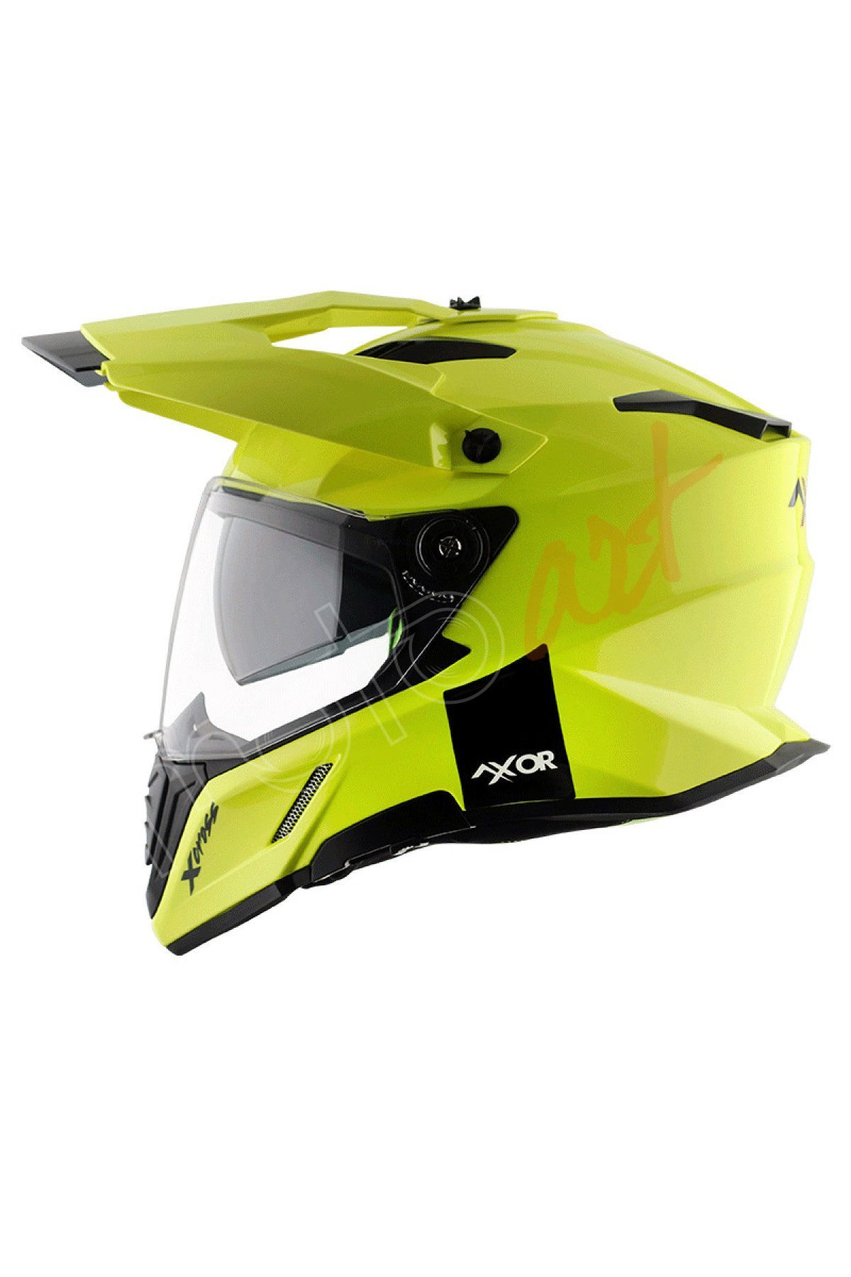 Axor X-Cross Dual Vizör Kask Neon Yellow Green