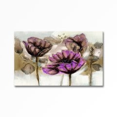 Kabartmalı Mor  Çiçek   Tablosu