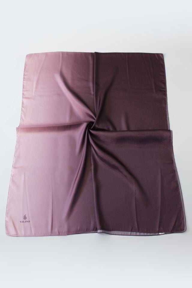 Degrade Desenli Abiye Kristal Şal - Patlıcan Moru