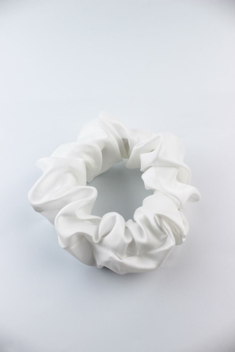 Saten Kumaş Lastik Toka Simit Toka - Beyaz