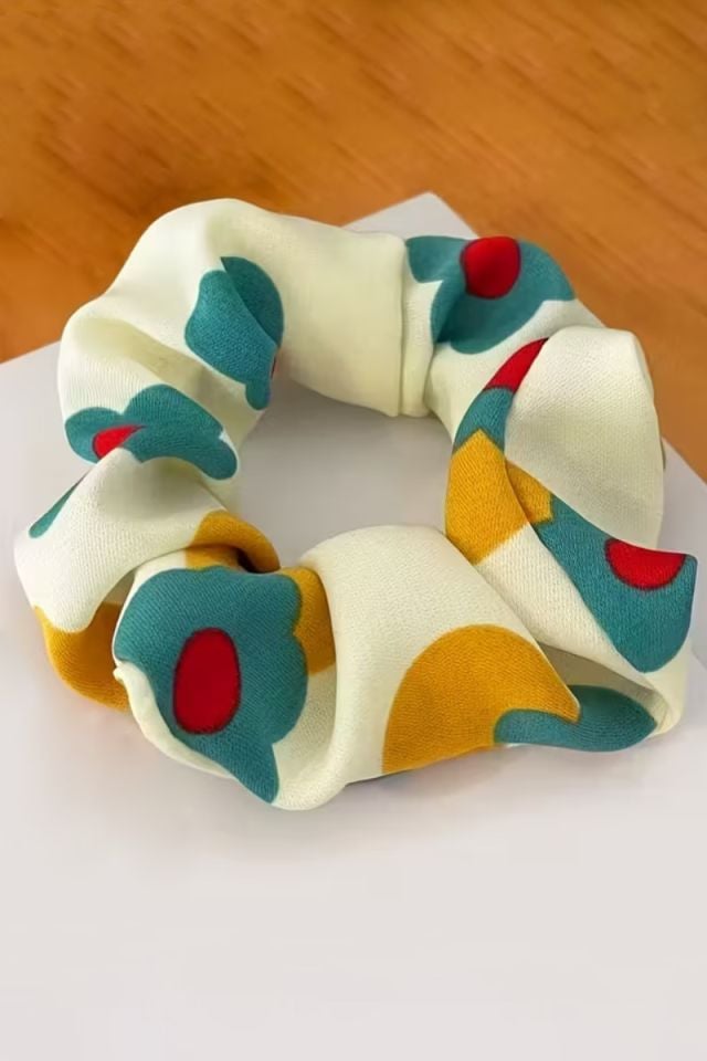 Çocuklar İçin Çiçek Desenli Pamuklu Çocuk Lastik Tokası - Sarı